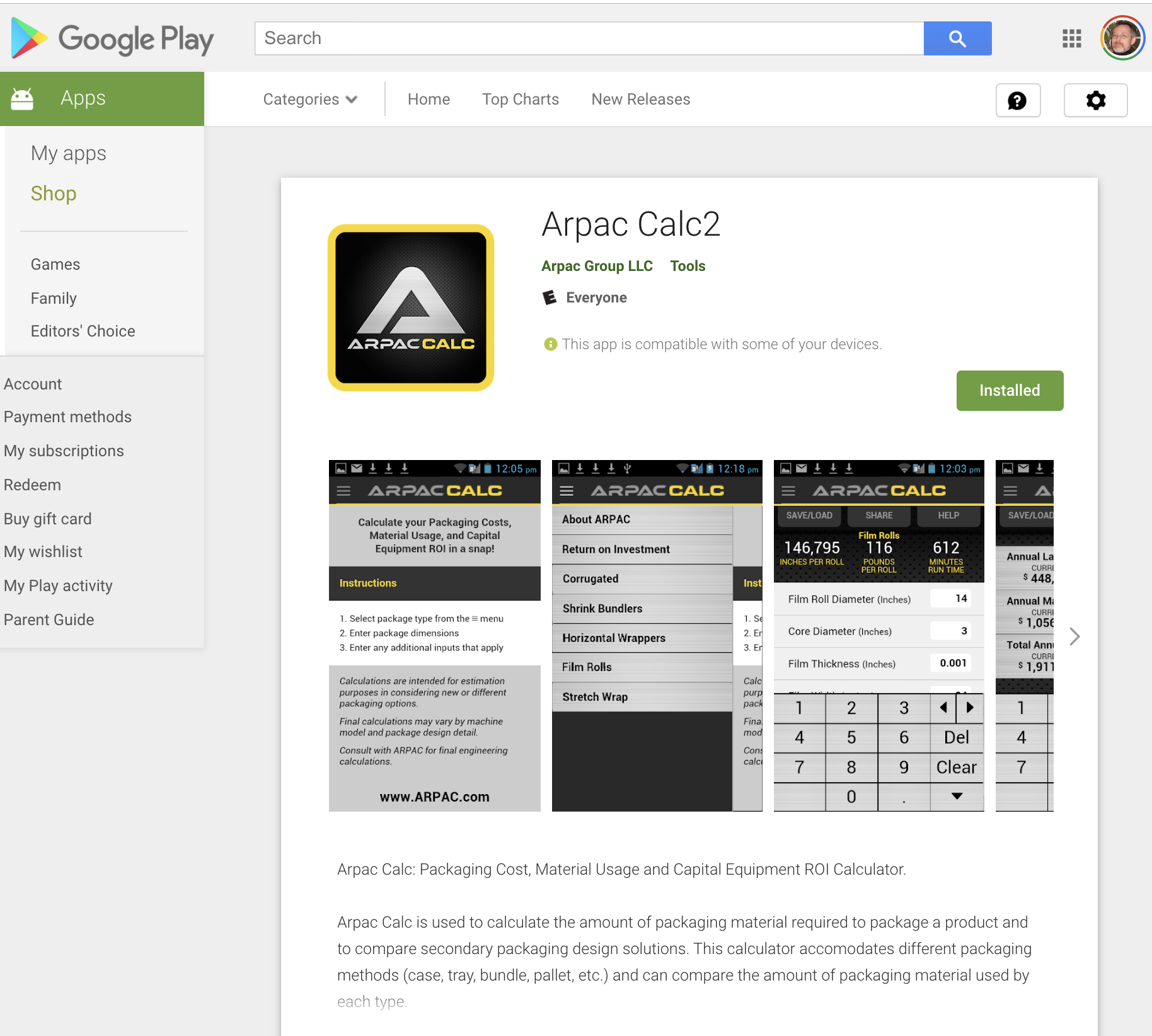 Arpac Group Calc Android