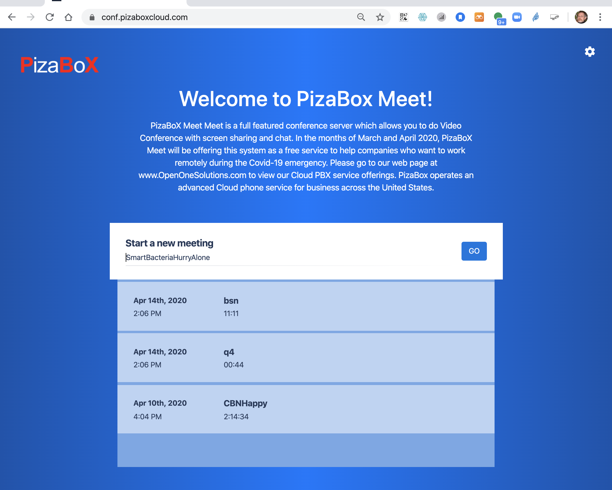 PizaBoX - Jitsi - Open One Solutions